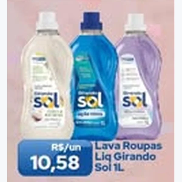 Lava Roupas Líquido Girando Sol 1 L