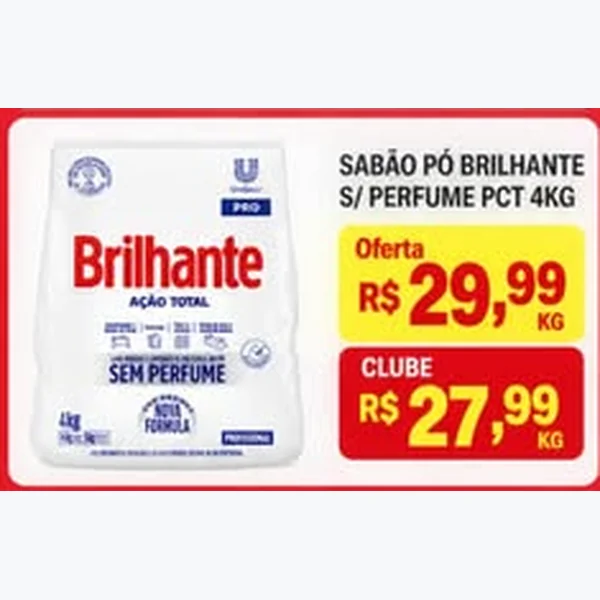 Recorte do encarte de Sabão em Pó Ação Total Brilhante 4 kg