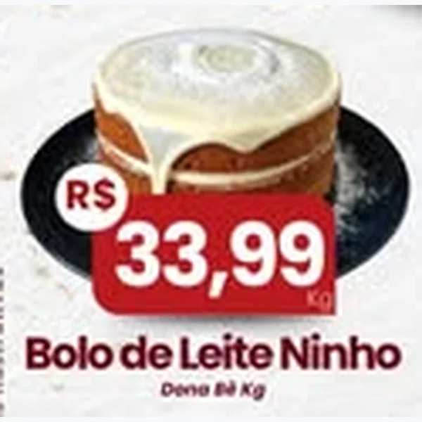 Recorte do encarte de Bolo de Leite Ninho Dona Bê