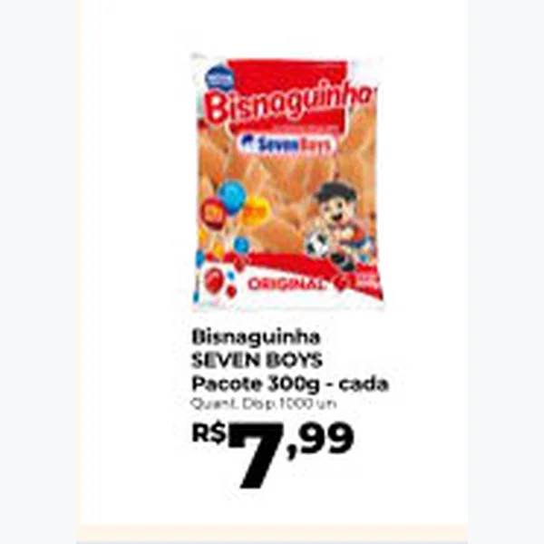 Recorte do encarte de Bisnaguinha SEVEN BOYS 300 g