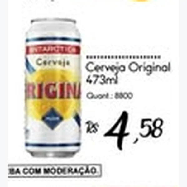 Recorte do encarte de Cerveja Original 473 ml
