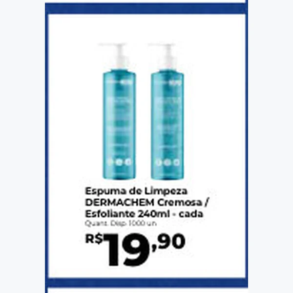 Recorte do encarte de Espuma de Limpeza Cremosa DERMACHEM 240 ml