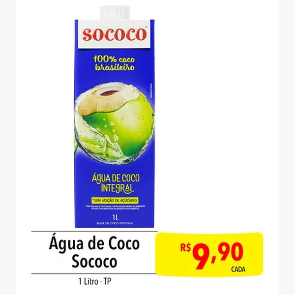 Recorte do encarte de Água de Coco Integral Sococo 1 L