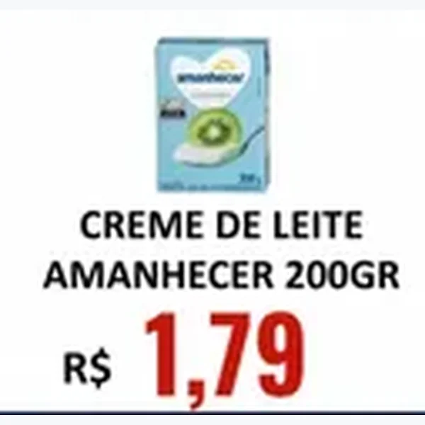 Recorte do encarte de Creme de Leite Amanhecer 200 g