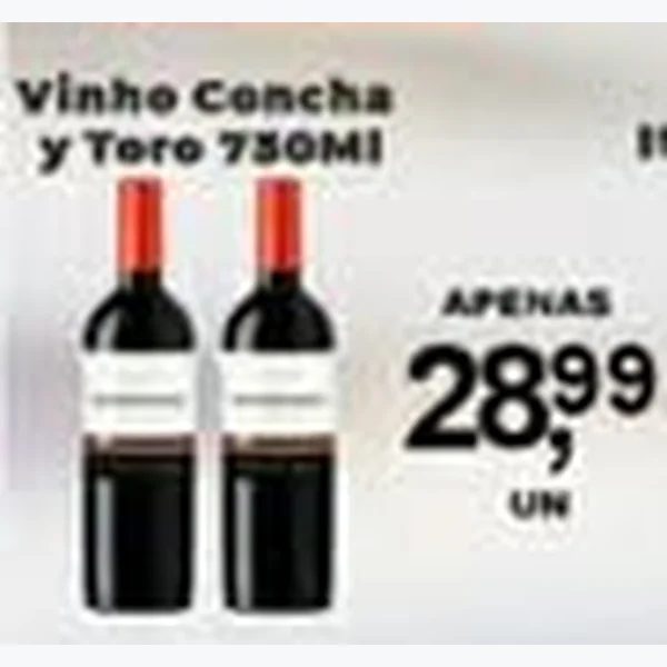 Recorte do encarte de Vinho Concha y Toro 750 ml