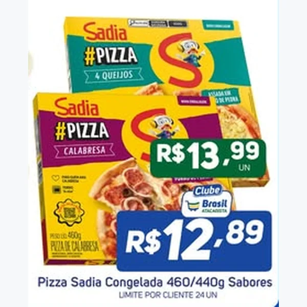 Recorte do encarte de Pizza Congelada Sabores Sadia 450 g