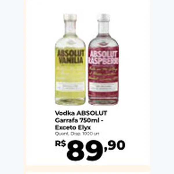 Recorte do encarte de Vodka Absolut 750 ml
