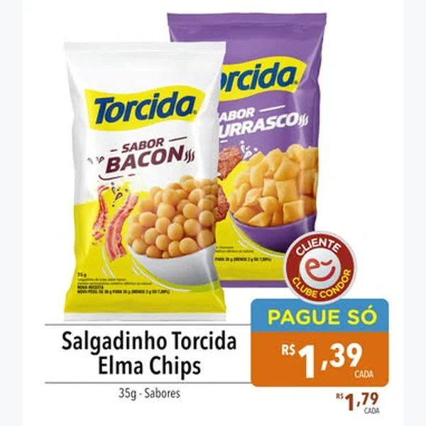 Recorte do encarte de Salgadinho Torcida 35 g
