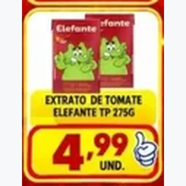 Recorte do encarte de Extrato de Tomate Elefante 275 g