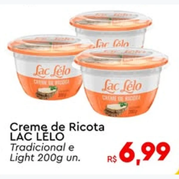 Creme de Ricota Light Lac Lélo 200 g