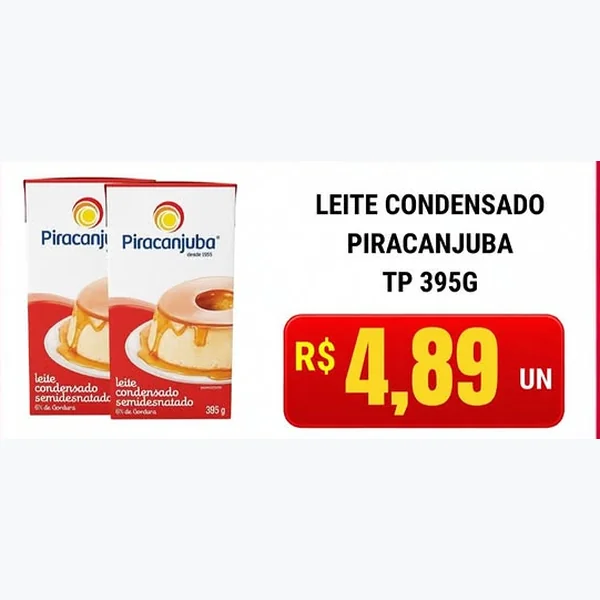 Leite Condensado Semidesnatado Piracanjuba 395 g