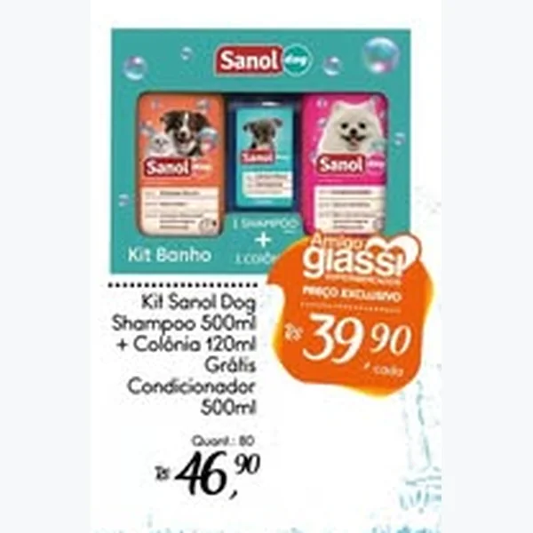 Kit Banho Shampoo e Condicionador Sanol Dog 2 un × 500 ml