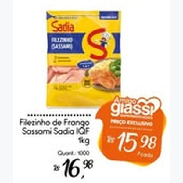 Filézinho de Frango Sassami Iqf Sadia