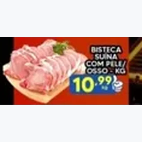 Recorte do encarte de Bisteca Suína com Pele com Osso