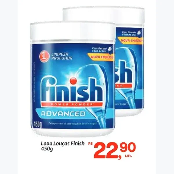 Lava Louças em Pó Finish 450 g