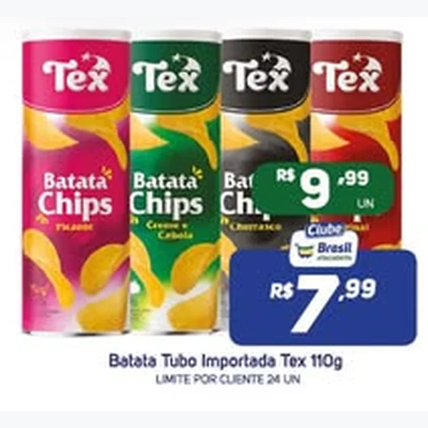 Recorte do encarte de Batata Chips Tex 110 g