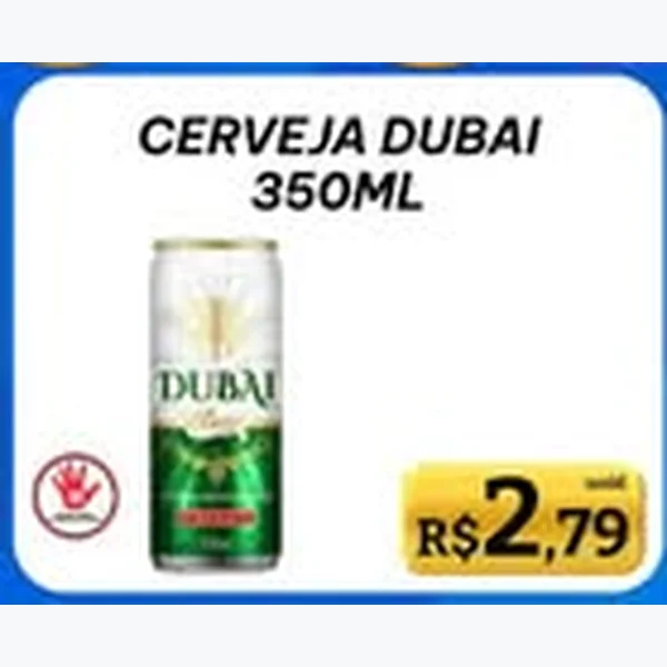 Recorte do encarte de Cerveja Dubai 350 ml