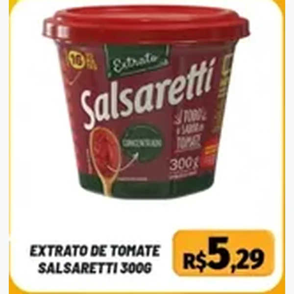 Recorte do encarte de Extrato de Tomate Salsaretti 300 g