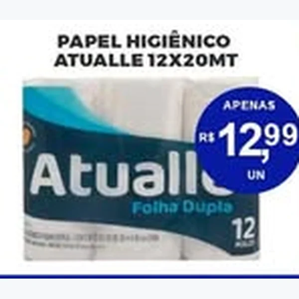 Papel Higiênico Folha Dupla Atualle 12 un × 20 un