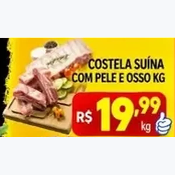 Costela Suína com Pele e Osso
