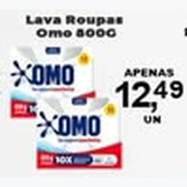 Recorte do encarte de Lava Roupas Omo 800 g