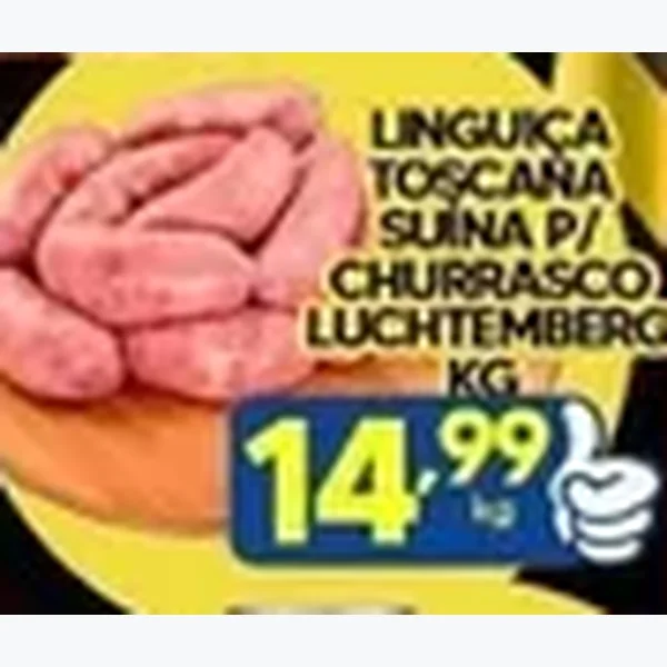 Recorte do encarte de Linguiça Toscana Suína P/ Churrasco Luchtemberg