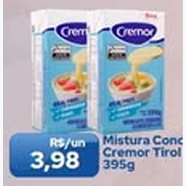 Recorte do encarte de Mistura Cond Cremor Tirol 395 g