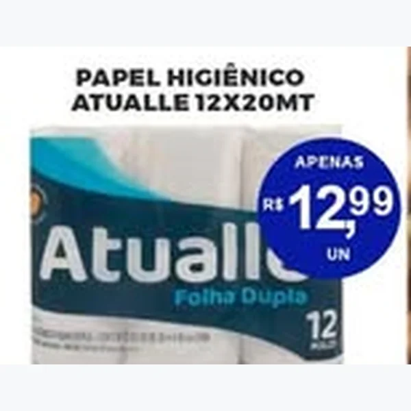 Papel Higiênico Folha Dupla Atualle 12 un × 20 un