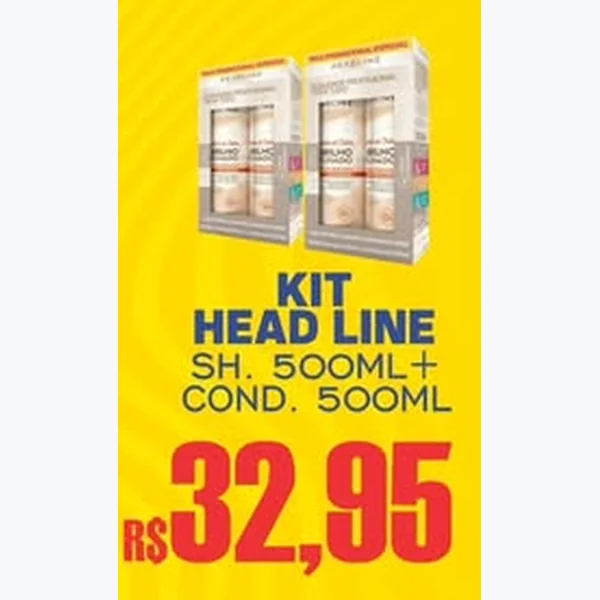 Recorte do encarte de Kit Shampoo e Condicionador Head Line 2 un × 500 ml