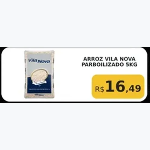 Recorte do encarte de Arroz Parboilizado Vila Nova 5 kg