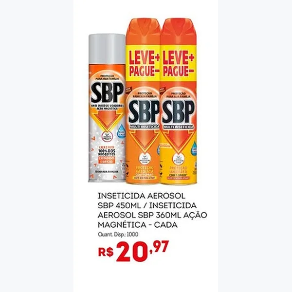 Recorte do encarte de Inseticida Aerossol SBP 450 ml