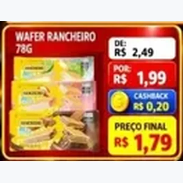 Recorte do encarte de Wafer Rancheiro 78 g