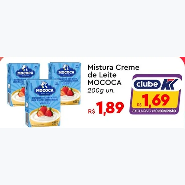 Recorte do encarte de Mistura de Leite MOCOCA 200 g