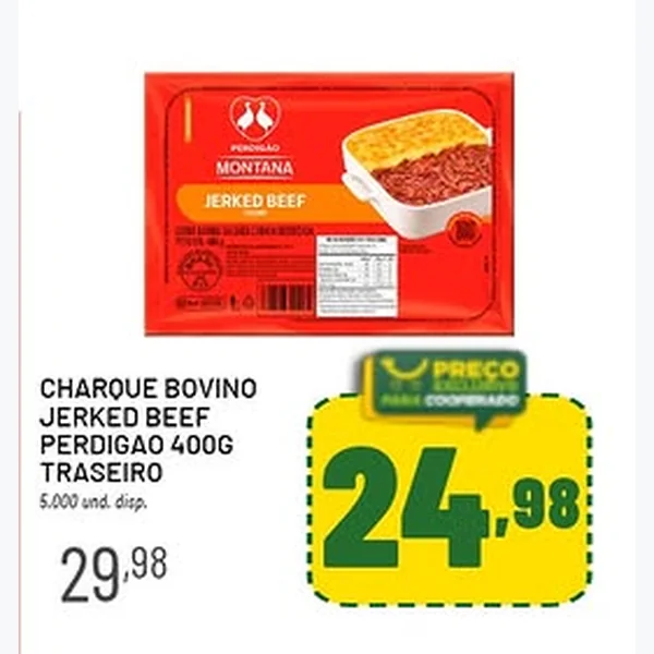 Recorte do encarte de Jerked Beef Traseiro Perdigão Montana 400 g