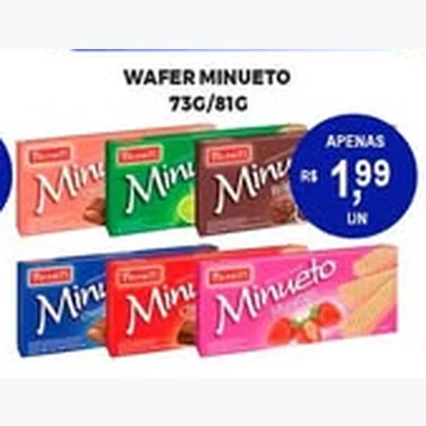 Recorte do encarte de Wafer Minueto 73 g