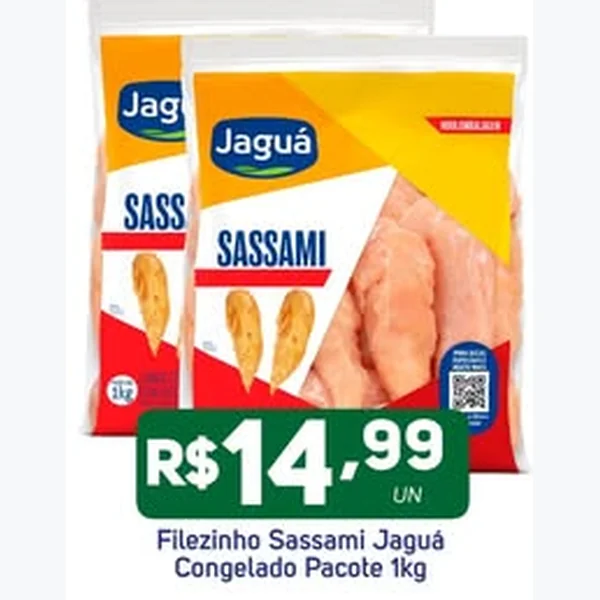 Recorte do encarte de Filezinho Sassami Congelado Jaguá 1 kg