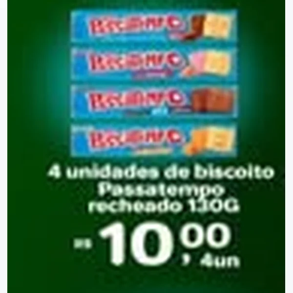 Recorte do encarte de Biscoito Recheado Passatempo 130 g