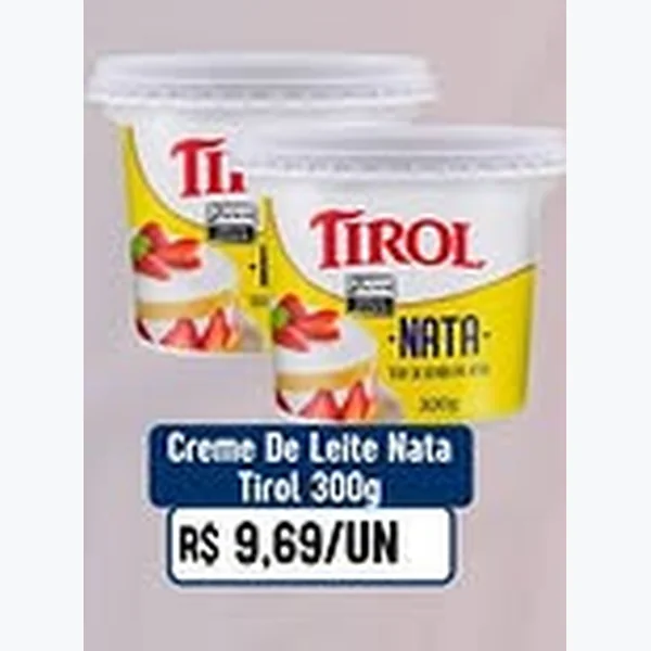 Recorte do encarte de Creme de Leite Nata Tirol 300 g