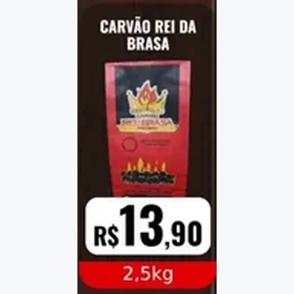 Recorte do encarte de Carvão Rei da Brasa 2,5 kg
