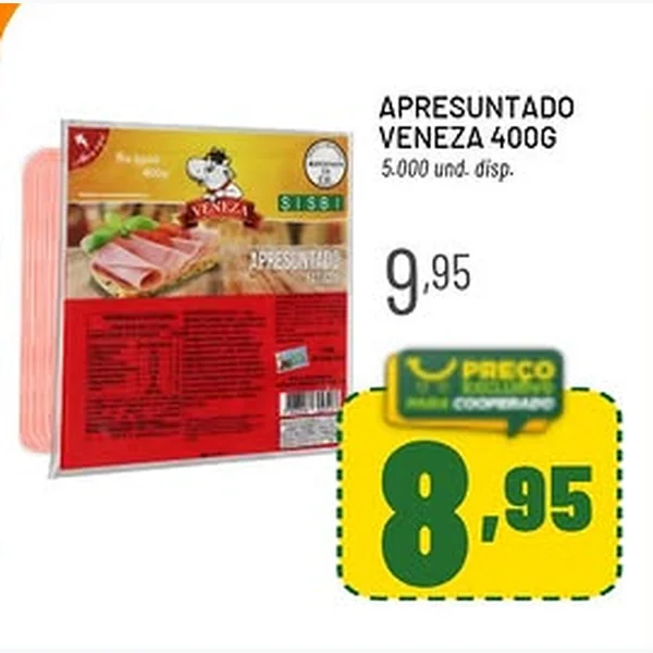 Recorte do encarte de Apresuntado Veneza 400 g