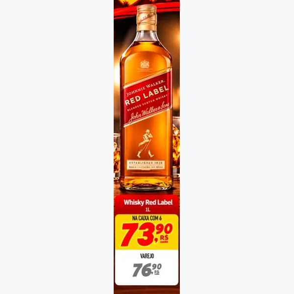Recorte do encarte de Whisky Red Label Johnnie Walker 1 L