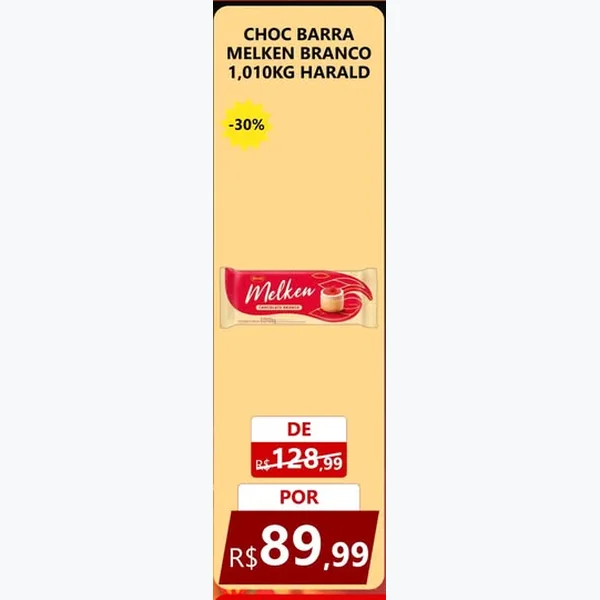 Chocolate Barra Branco Melken 1,01 kg