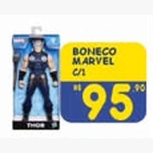 Recorte do encarte de Boneco Marvel