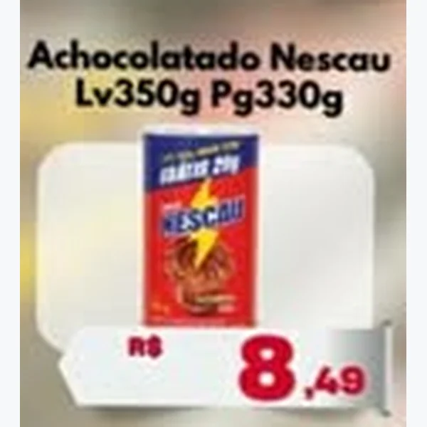 Recorte do encarte de Achocolatado Nescau 330 g