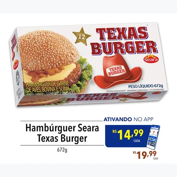 Hambúrguer Texas Burger Seara 672 g