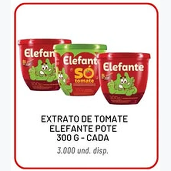 Recorte do encarte de Extrato de Tomate Pote Elefante 300 g