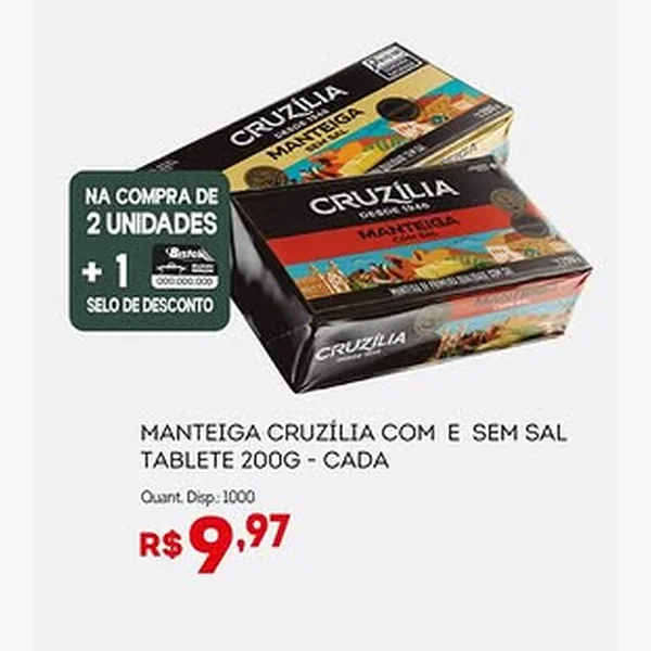 Manteiga sem Sal Cruzília 200 g