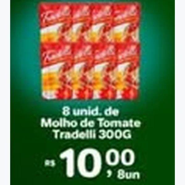 Recorte do encarte de Molho de Tomate Tradelli 300 g