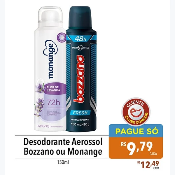 Recorte do encarte de Desodorante Aerossol Bozzano 150 ml