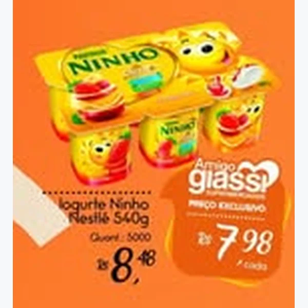Recorte do encarte de Iogurte Ninho Nestlé 540 g